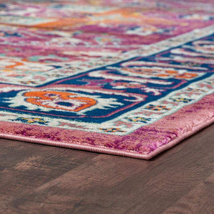 Bungalow Rose Depew Performance Purple/Gold/Blue Rug & Reviews Wayfair